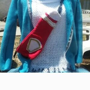 Hand Crafted Red Kids Crossbody Bag with White and Gold Accents
